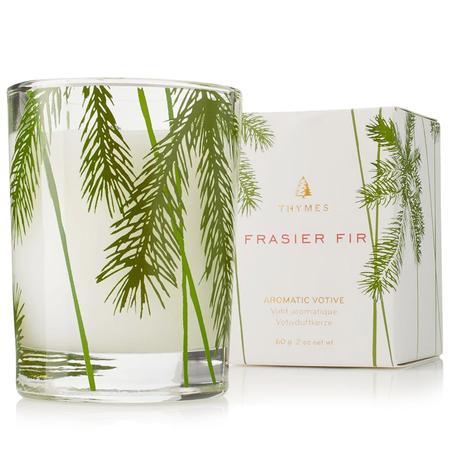 Frasier Fir Pine Needle Glass Votive Candle