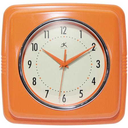 Retro Square Wall Clock Orange