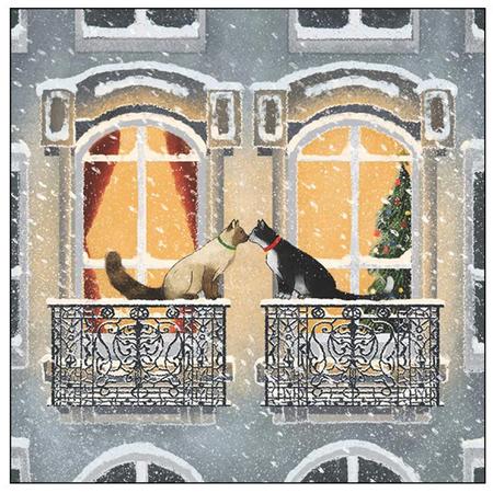Paper Beverage Napkins Townhouse Cats