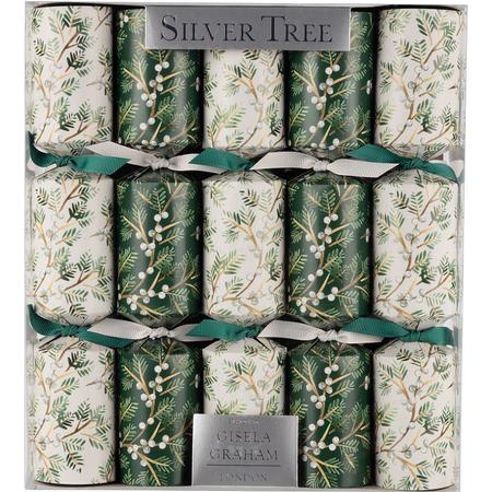 Christmas Crackers 11” White Vine & Berries Set/10