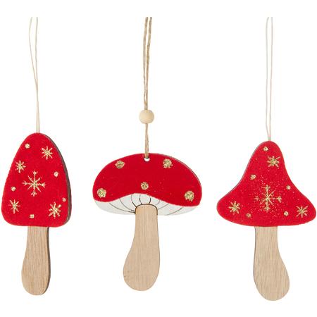 Wood Mushroom Ornaments