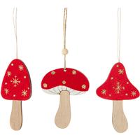 Wood Mushroom Ornaments