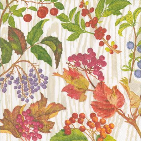 Paper Beverage Napkins Berry Botanicals
