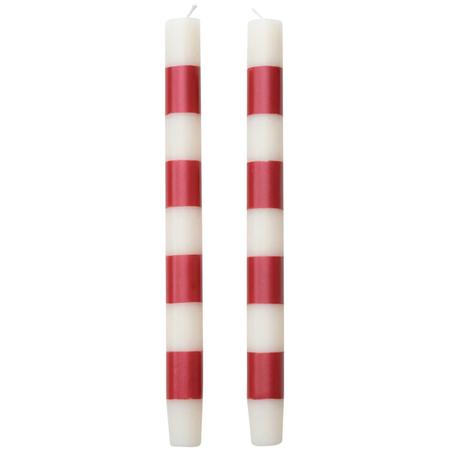 Peppermint Stripe Taper Candles Set/2