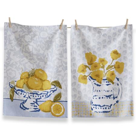 Lemon Flower Kitchen Towels