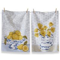 Lemon Flower Kitchen Towels