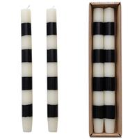 Black & White Taper Candles Set/2
