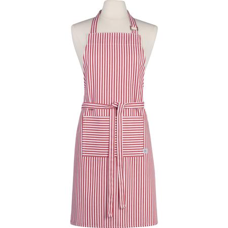 Narrow Stripe Apron Red