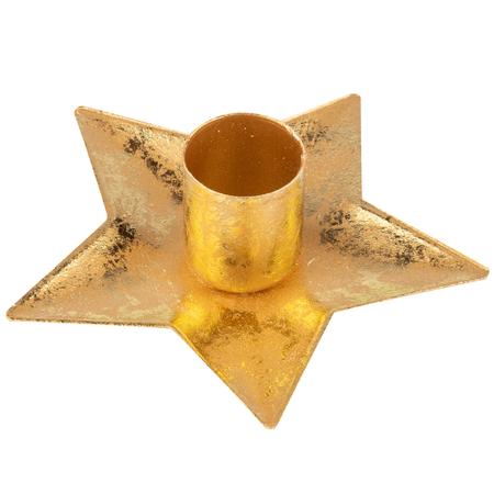 Gold Metal Taper Candle Holder 3.75