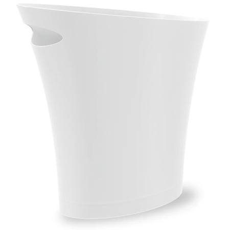 Skinny Waste Can Metallic White