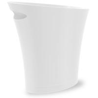 Skinny Waste Can Metallic White