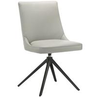 Mary Swivel Leather Dining Chair Pewter
