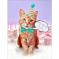 Pop-Up Pet Greeting Card Orange Tabby