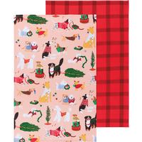 Holiday Hounds Kitchen Towels Set/2