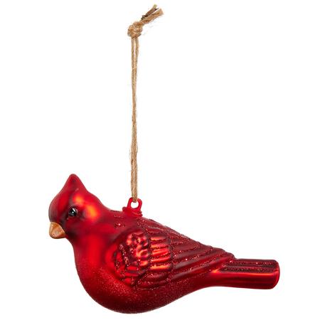 Cardinal Glass Ornament 4”