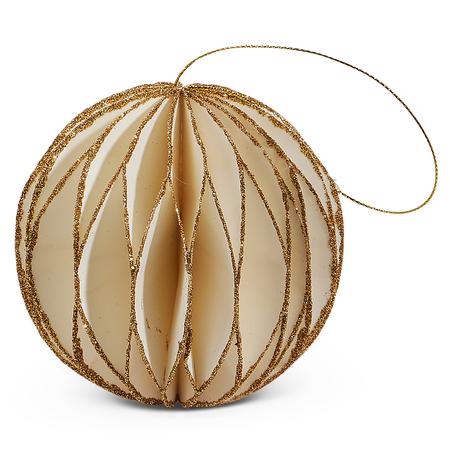 Glittered Honeycomb Paper Ornament 3.5”