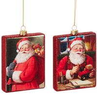 Jolly Santa Glass Ornaments
