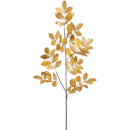 Gold Glitter Leaf Spray 34”