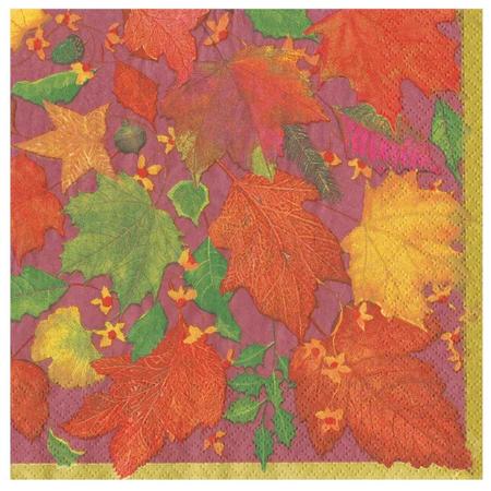 Paper Beverage Napkins Swirling Leaves