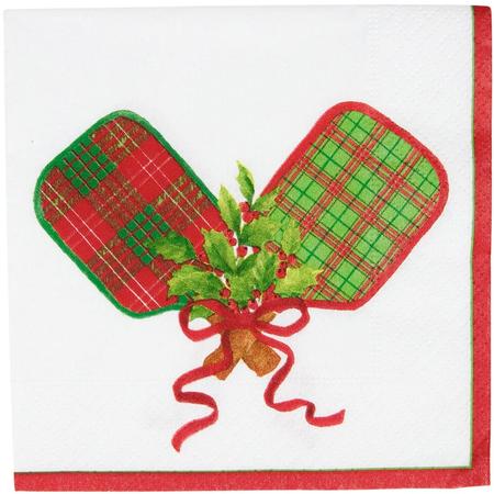 Paper Beverage Napkins Christmas Pickleball