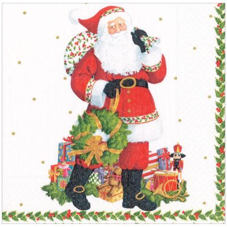 Paper Beverage Napkins Jolly St. Nick