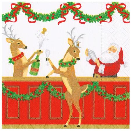 Paper Beverage Napkins Santa’s Bar