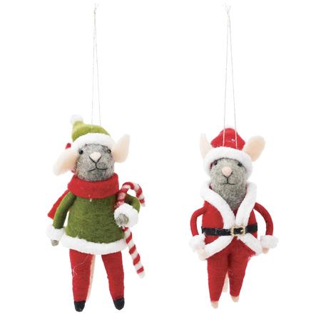 Santa Mouse Ornaments