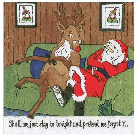 Paper Beverage Napkins Santa At Home
