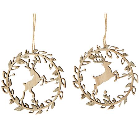Wood Stag Ornaments