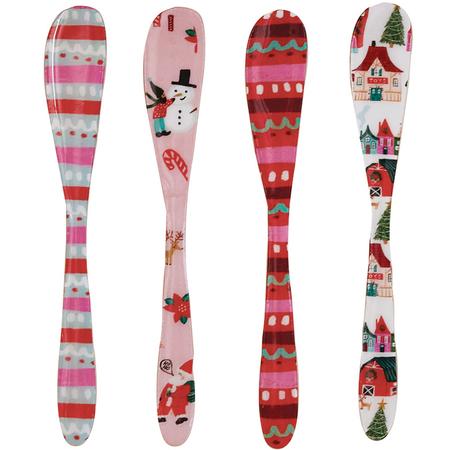 Enameled Holiday Canapé Knives