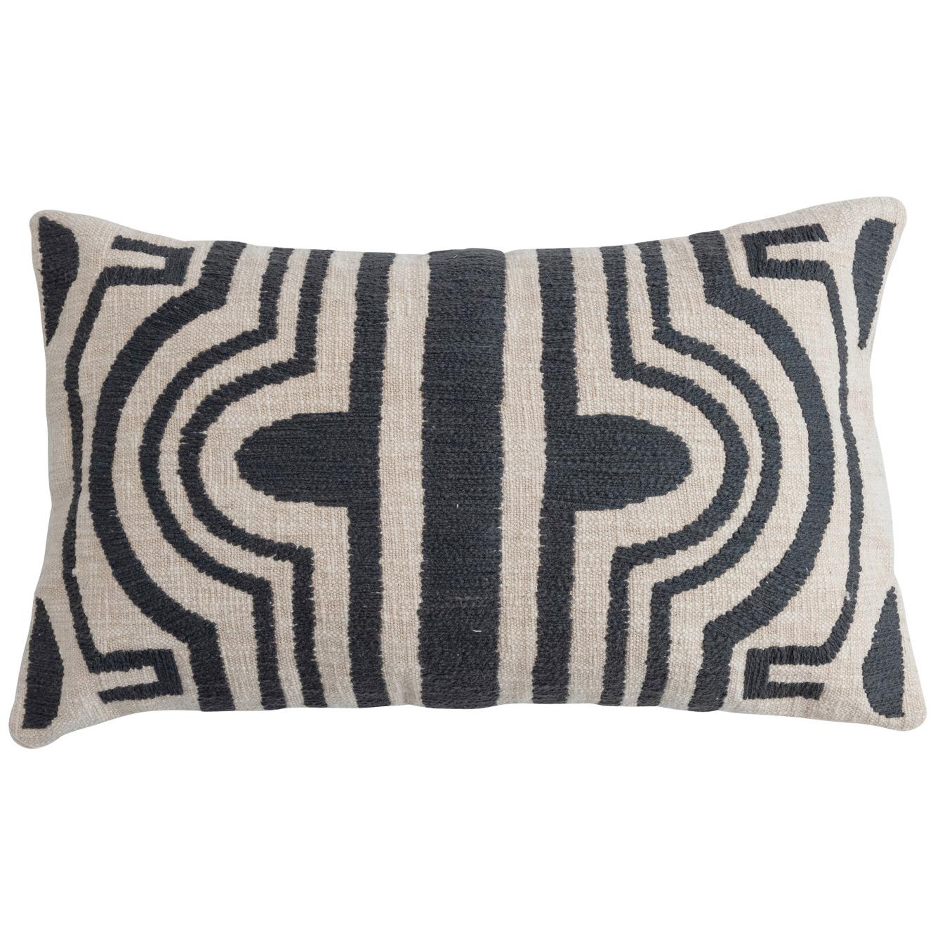 Embroidered Labyrinth Lumbar Pillow