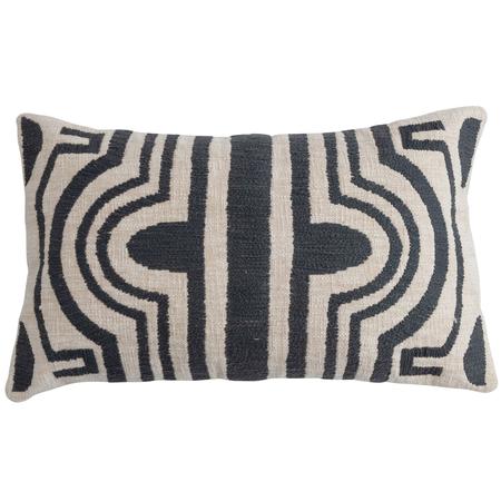 Embroidered Labyrinth Lumbar Pillow