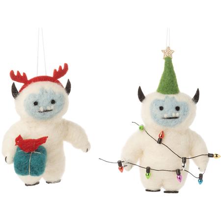 Felt Yeti Ornaments 3.25”