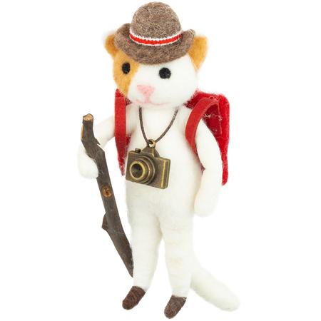 Felt Hiking Dog Ornament 5.3”