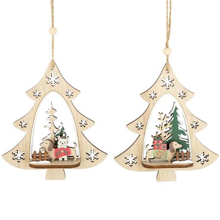 Wood Dachshund Ornaments