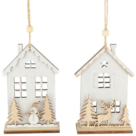 Wood House Ornaments