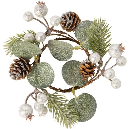 Berries & Pine Cones Candle Ring Small