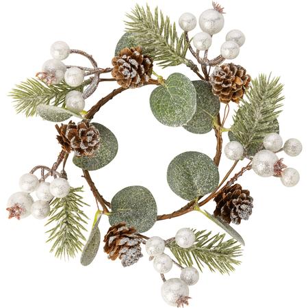 Berries & Pine Cones Candle Ring Large