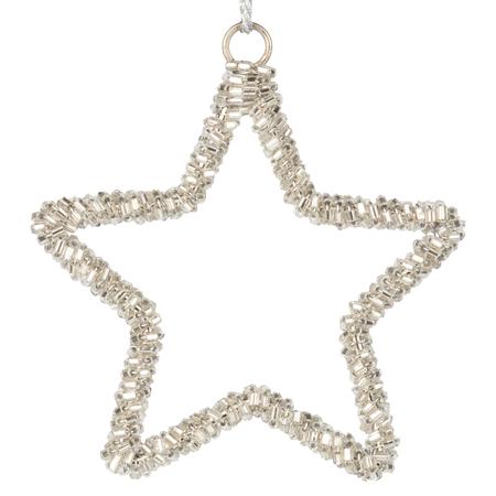 Glass Bead Star Ornament 4”