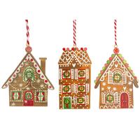 Painted Gingerbread House Ornaments