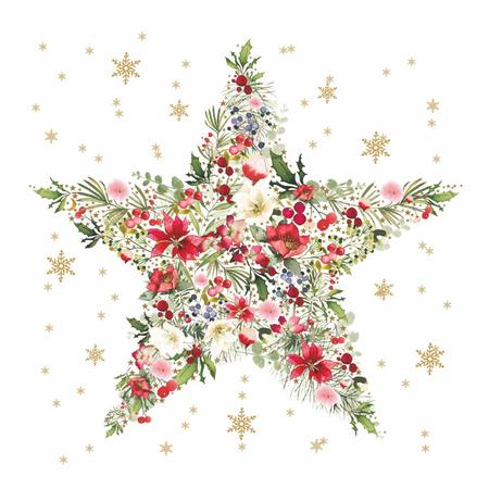 Paper Lunch Napkins Beautiful Christmas Star