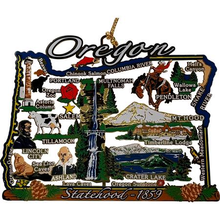 Oregon Statehood Metal Ornament