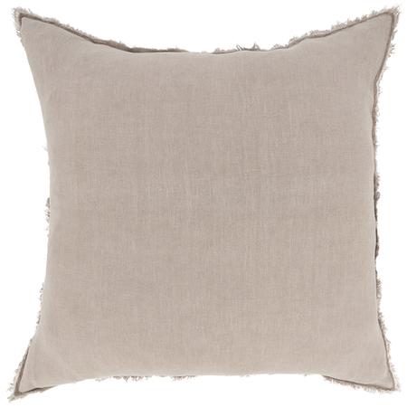 Taupe Fringed Down Pillow