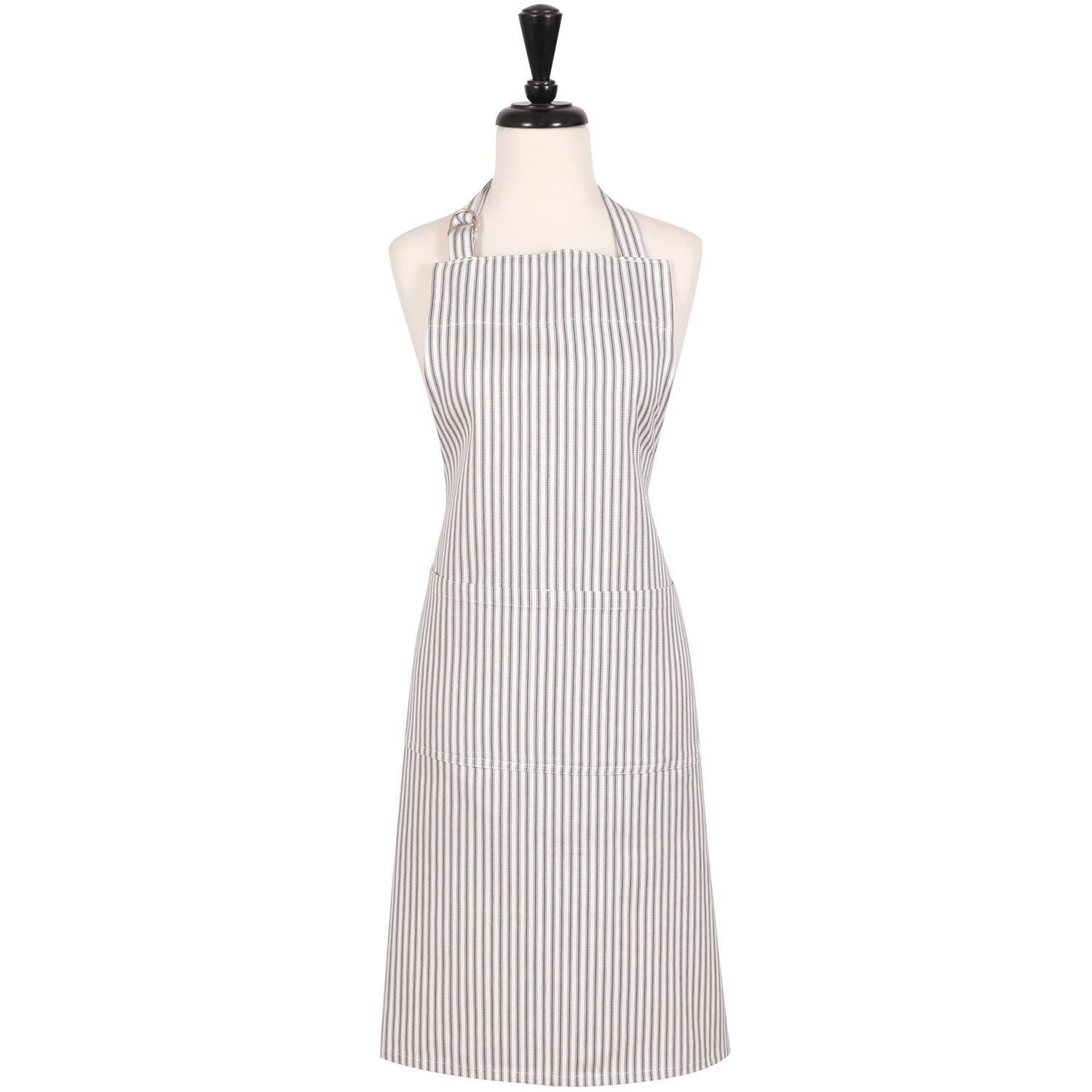 Metro Stripe Apron Pewter