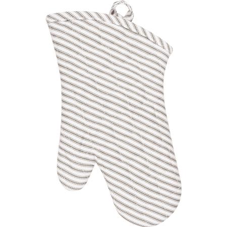 Metro Stripe Oven Mitt Pewter