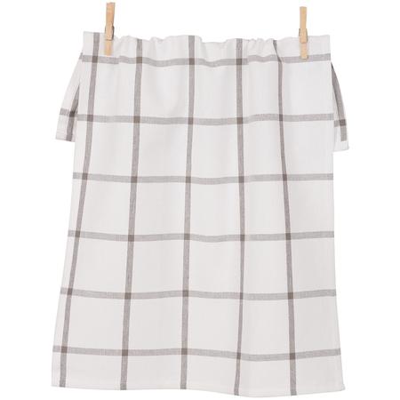 Windowpane Kitchen Towel Pewter