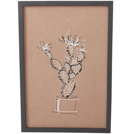 Prickly Pear Embroidered Wall Art