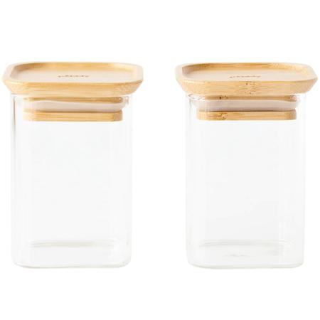 Pebbly Glass Containers Set/2 8-oz./240ml