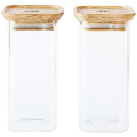 Pebbly Glass Containers Set/2 11-oz./320ml
