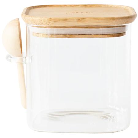 Pebbly Glass Container w/Spoon 27-oz./800ml